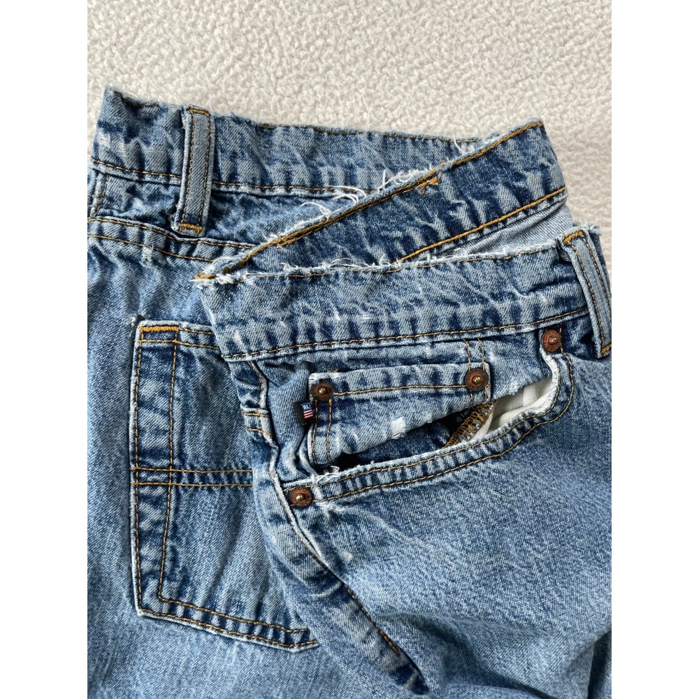 Polo Jeans Co. Mens 8 Relaxed Jean Blue Denim Distressed Faded Medium Wash Holes - Picture 8 of 16